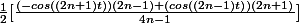 \frac{1}{2}[\frac{(-cos((2n+1)t))(2n-1)+(cos((2n-1)t))(2n+1)}{4n-1}]